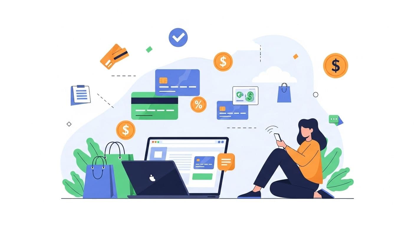 Credit cards and deals illustration